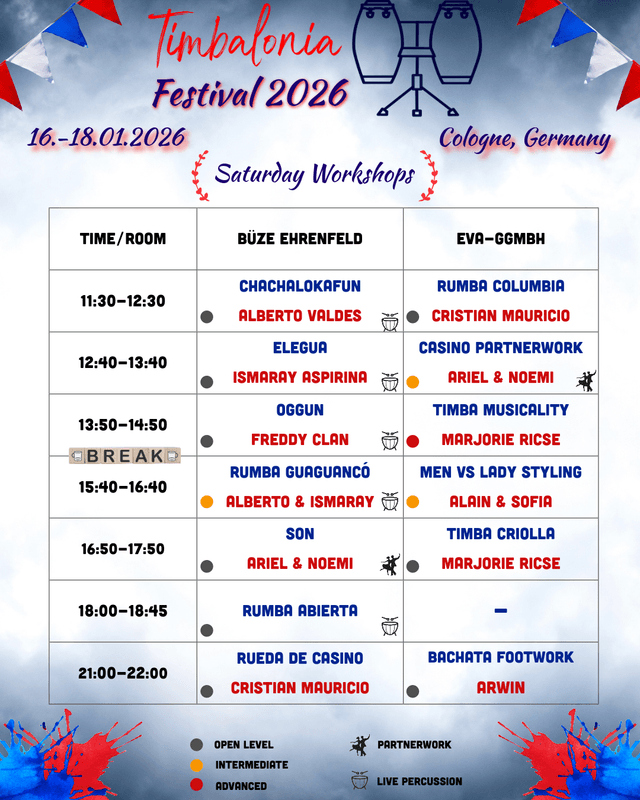 Festival workshops Saturday